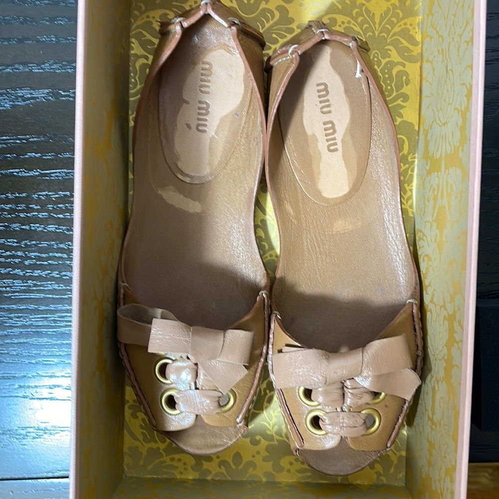 Miu Miu flats caramel size 8.5